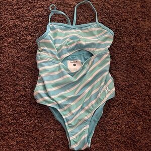Hurley Kids Aqua and White Striped Bodysuit